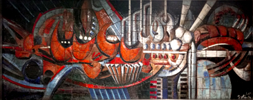 Mural cerámico, Estación Canillejas, Metro de Madrid (España).